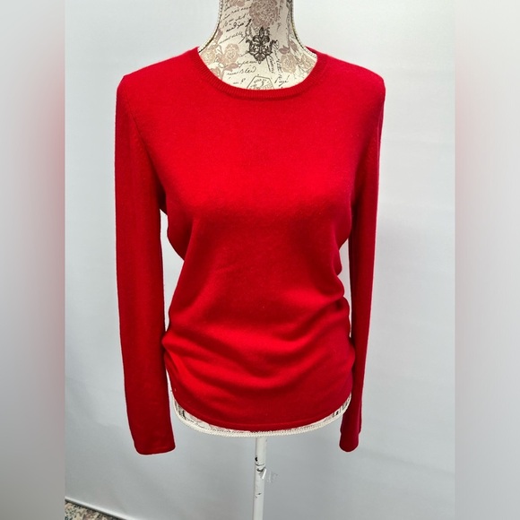 MADISON STUDIO Red 💯 Cashmere crew neck sweater size XL - Picture 8 of 12